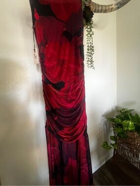 NWT ✧❤️ Sincerely Jules ❤️✧ Ruched Floral Orchid Maxi Dress L